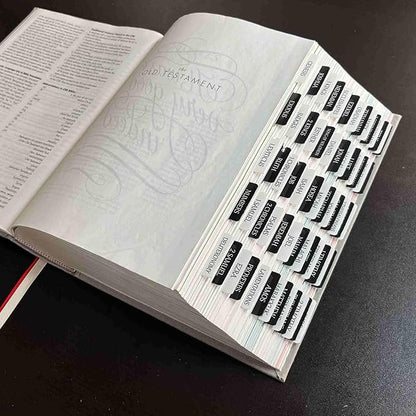 Thinkor Reposition Bible Tabs, Large Print Lanimated Stickers, Easy to Read and Apply Bible Tabs for Women and Man (Checkerboard Style)