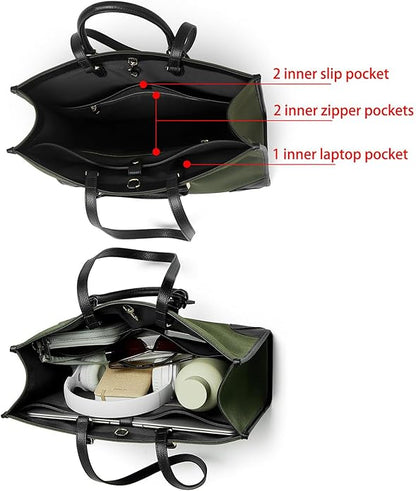 DORIS&JACKY Large Briefcase Tote Bag For Women 15.6 Inch Laptop Work Shoulder Purse And Office Business Handbags