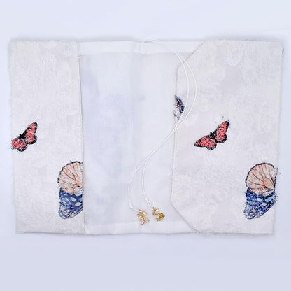 BLBMH Butterfly Book Covers for Paperbacks Book Cover Fit for 5.5x8.5 inch Adjustable Book Sleeve Cover for A5 Books Softcover Protector for Notebook Bible - Beige