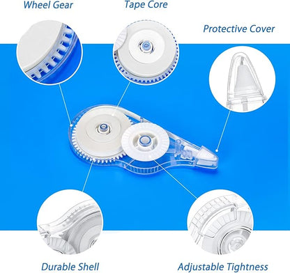 Quick Dry Whiteout Correction Tape Tear Resistant Liquid Paper Pen Shaped Applicator,Highly Suitable for Students,Office Workers,Home,Easy to Use Enhance Study,Work Efficiency,10pcs 1/5"X39Ft