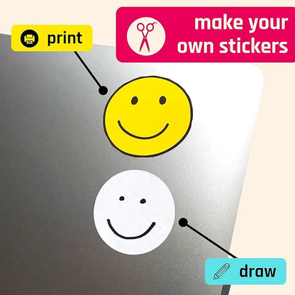 200 Sheets, Printable White Sticker Paper, Laser/Inkjet Printing - Matte, Letter Size (8.5" x 11")