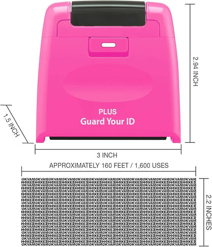 Plus Guard Your ID Wide Roller Stamp, Pink
