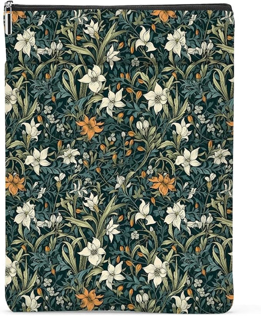 Botanical Book Sleeve, Classic Flower Book Covers for Paperbacks, Floral Book Pouch Book Protector, Book Lovers Gifts for Women Girls Sisters, Book Accessories Book Club Gifts Christmas Birthday Gifts