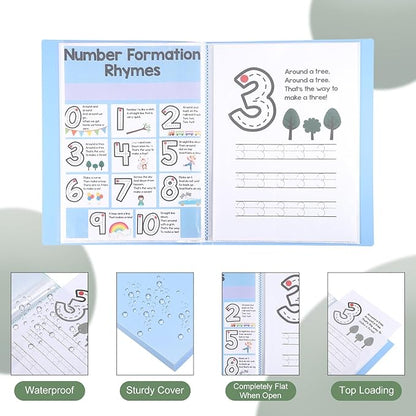 M&G 60-Pocket Binder with PP Plastic Sleeves A4(Blue), Art Portfolio Folder with Clear Sheet Protectors, Display 120 Pages for Organizing Documents, 310x235x40mm