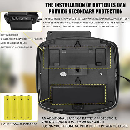 New Multifunctional Desktop Phone for The Elderly, with Photo Storage, Quick Dialing, Large Display Screen, Large Buttons, Adjustable Ringtone, Large Indicator Light,Hands Free Function