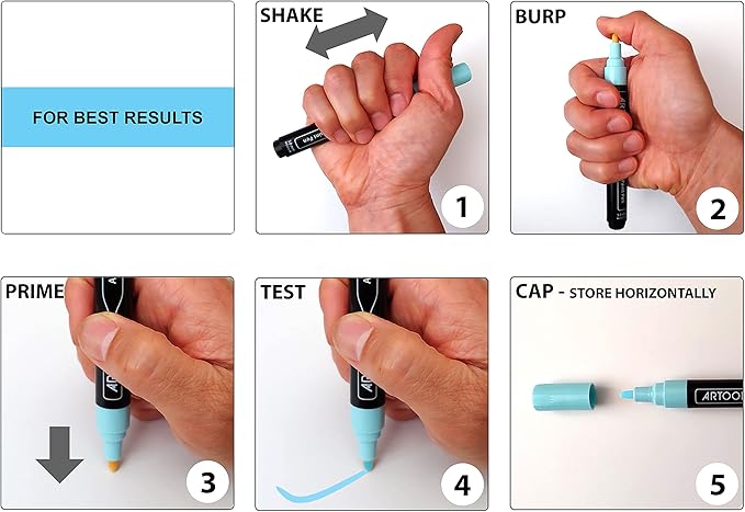 Acrylic Paint Pens 22 Blue & Purple Tones Assorted Pro Color Series Markers Set 0.7mm Extra Fine Tip for Rock Painting, Glass, Mugs, Wood, Metal, Canvas, Projects, Non Toxic, Waterbased, Quick Drying