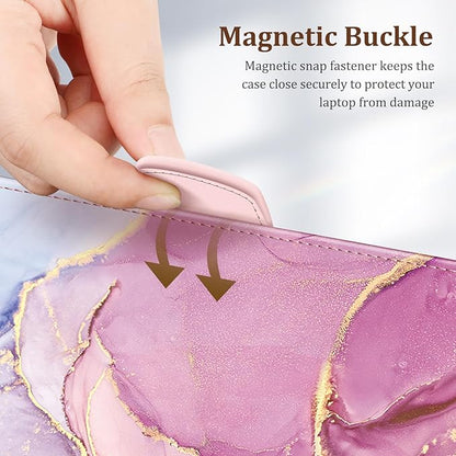 Fintie Sleeve Case for 12.4 Inch Microsoft Surface Laptop Go 3/2/1 (Model: 2013/1943), Premium PU Leather Protective Folio Book Cover with Large Pocket (Dreamy Marble)