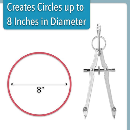 Mr. Pen- Professional Compass for Geometry, Extra Lead, Metal Compass, Compass, Compass Drawing Tool, Drawing Compass, Drafting Compass, Compass for Students, Compass for Woodworking, Compass Geometry