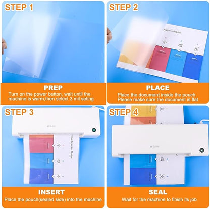 CAREGY Thermal Laminating Pouches, 1200 Pack Laminating Sheets, 3 Mil, 9 x 11.5 Inches Lamination Sheet Paper for Laminator, Clear, Letter Size, Office and School Supplies