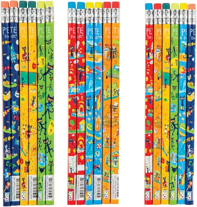 Raymond Geddes Pete the Cat Pencils with Erasers (Pack of 36)