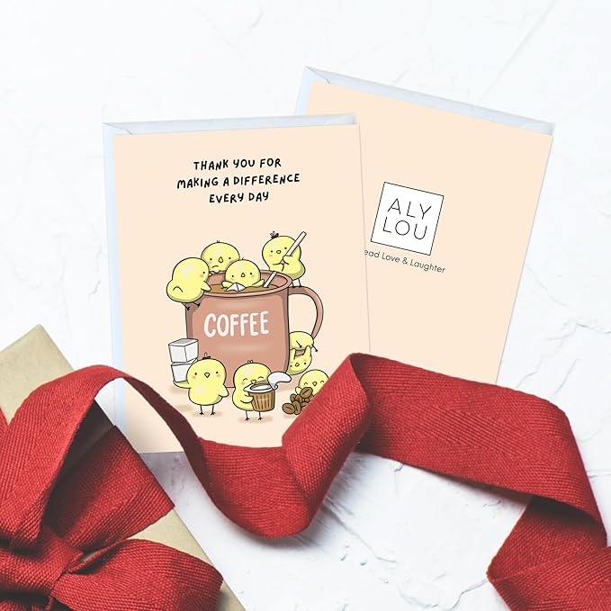 Coffee Thank You Card Teacher Appreciation, Educator, Day Care, Preschool, Elementary High School, Appreciation Card for Mom, Dad, Nurse, Doctor, Guests (Thank you For Making a Difference Every Day (coffee))