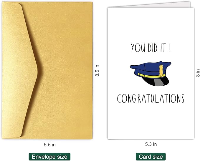 Police Greeting Card, Police Graduation Card, Officer Congratulations Card, Policeman Promotion Card, You Did It