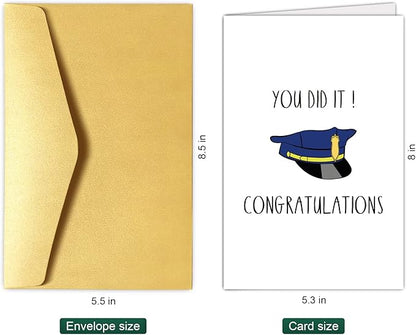 Police Greeting Card, Police Graduation Card, Officer Congratulations Card, Policeman Promotion Card, You Did It