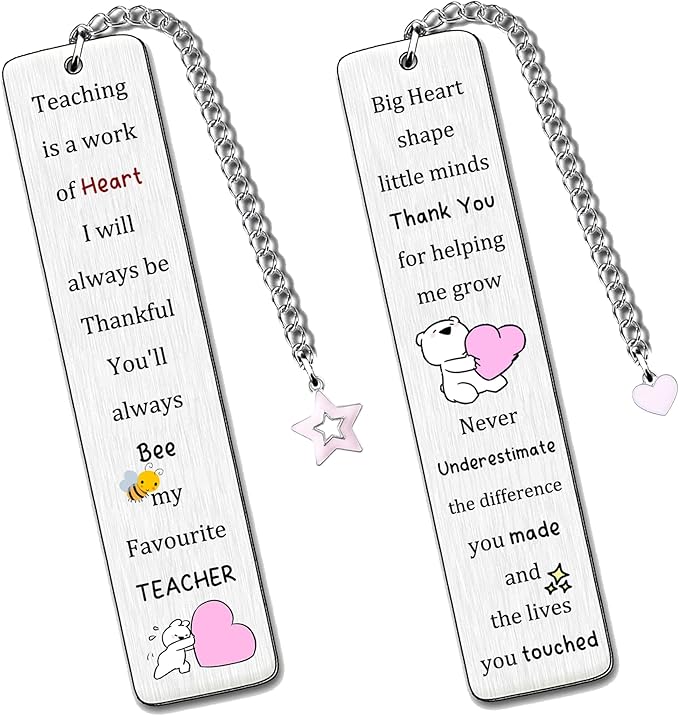 Favourite Teacher Bookmarks Teachers Day Appreciate Gift Men Bookmarker Graduation Thank You Keepsake Birthday Present Retirement Christmas Thanksgiving Book Accessory Teaching is A Work of Heart