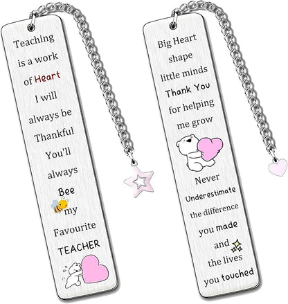 Favourite Teacher Bookmarks Teachers Day Appreciate Gift Men Bookmarker Graduation Thank You Keepsake Birthday Present Retirement Christmas Thanksgiving Book Accessory Teaching is A Work of Heart