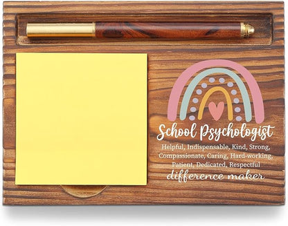 School Psychologist Gifts Sticky Note Holder, School Psych Gift Thank You Appreciation Gifts for School Counselor Therapist Guidance, School Psychology Week Gift Self-Stick Note Pad Holders TZP62