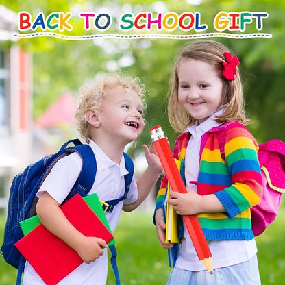 2 Pcs 16 Inch Pencils Wooden Jumbo Pencils Giant Wooden Pencils Funny Big Pencil with Cap Eraser Large Pencil Fun Novelty Gifts for Kids School Kindergarten Home Office Supplies(Red)