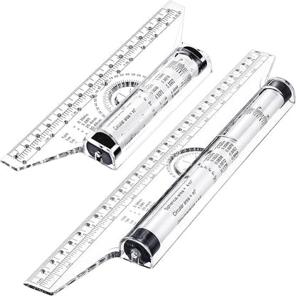 Frienda 2 Pieces Plastic Measuring Rolling Ruler Drawing Parallel Multifunctional Drafting Ruler for Architect Office Math(6 Inch, 12 Inch)