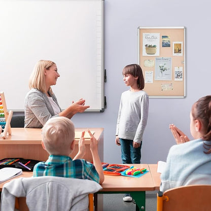 Geetery Enclosed Fabric Bulletin Board Tamperproof Lockable Noticeboard Fabric&Aluminium Frame Display Cases Wall-Mounted Display Case for School, Office - Secure,Durable Design(26 x 20 Inch,Beige)