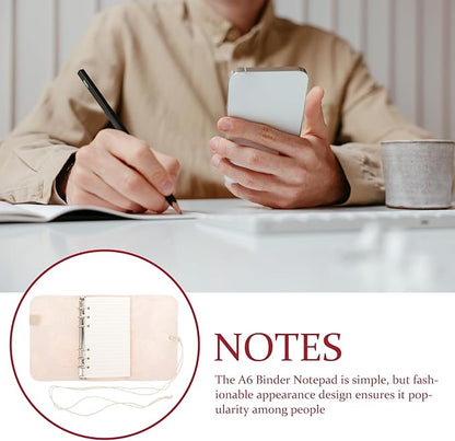 Tofficu A6 Budget Binder Japanese Maneki Neko Lucky Cat 6 Ring Planner Notepads Money Organizer Cotton and Linen Notebook Cover for Cash Bills Coupon Budgeting Expense Saving