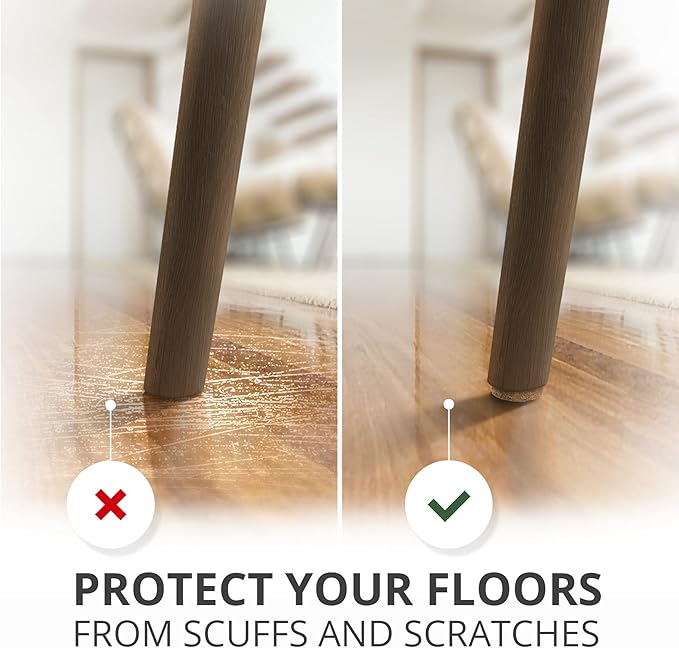 Felt Furniture Pads X-PROTECTOR 133 PCS Premium Furniture Pads - Felt Pads Furniture Feet Best Wood Floor Protectors - Protect Your Hardwood & Laminate Flooring! Brown and Beige