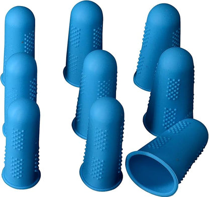 Finger Protectors [Flex Series - 9-Pack] Silicone Non-Stick Covers [Small (3) / Medium (3) / Large (3)] - for Hot Glue/Sewing/Wax/Rosin/Resin/Honey/Adhesives/Scrapbooking