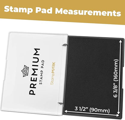 Premium Stamp Pad Large Size 3.5" x 6" - for Traditional Rubber Stamps - Felt Pad Black Color