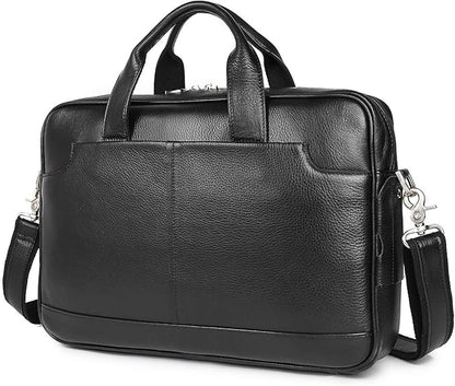 Augus Leather Laptop Briefcase for Men,Waterproof Travel Messenger Duffle Bags 15.6 Inch Laptop Bag
