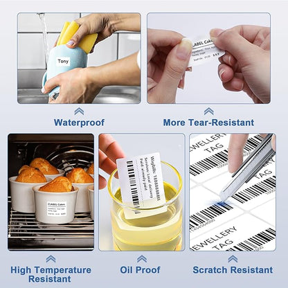 CLABEL Label Maker Tape for CLABEL 221B, Thermal Labels, Adapted Label Print Paper Waterproof Self-Adhesive Multipurpose Labeling Tape 6 Roll of 1380pcs