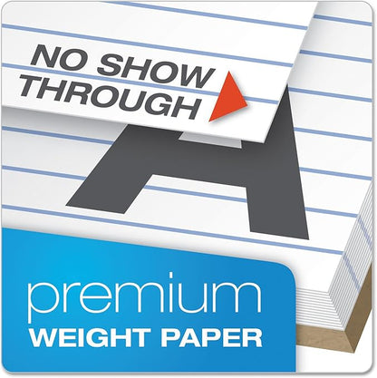 Ampad Gold Fibre Writing Pads, Legal/Wide Rule, Letter Size (8 1/2 in x 11 3/4 in), White, Four 50-Sheet Pads per Pack (20-031)