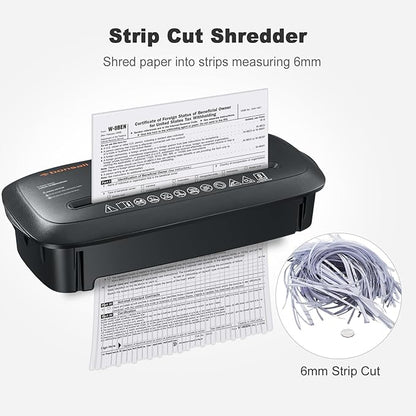 Bonsaii Paper Shredder for Home Use, 8-Sheet StripCut Home Office Shredder, CD/Credit Card Shredder Machine with Overheat Protection, 3.4 Gallons Wastebasket
