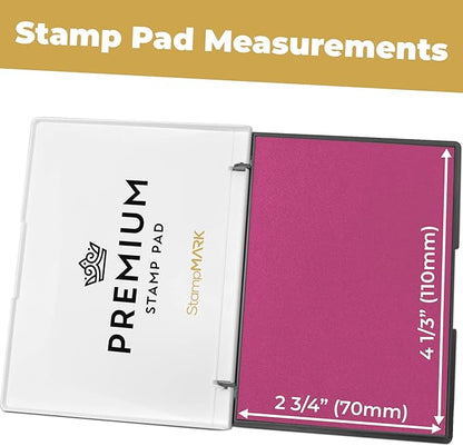 Premium Stamp Pad Medium Size 3" x 4" - for Traditional Rubber Stamps - Felt Pad Pink Color