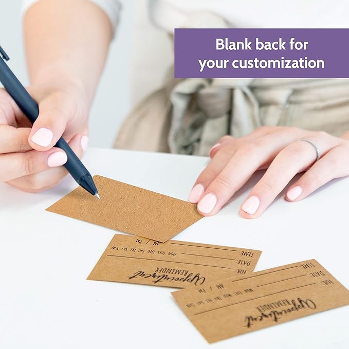 400 Appointment Reminder Cards - Kraft Style for Business, Hair Salon, Dental Office, Massage Therapist, Grooming, Hairdresser, Medical Doctors and More - Bulk Pack of Your Next Appointment Cards