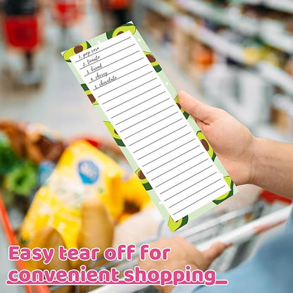 4 Pack Magnetic Note Pad for Fridge with Pen Holder, Totally 200 Sheets Magnetic To Do List, Grocery List, Shopping List, Memo Pads for Refrigerator（Fruit Design）