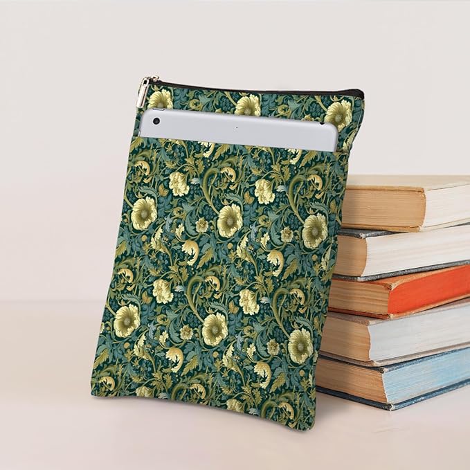 Botanical Book Sleeve, Classic Flower Book Covers for Paperbacks, Floral Book Pouch Book Protector, Book Lovers Gifts for Women Girls Mom, Book Accessories Book Club Gifts Christmas Birthday Gifts