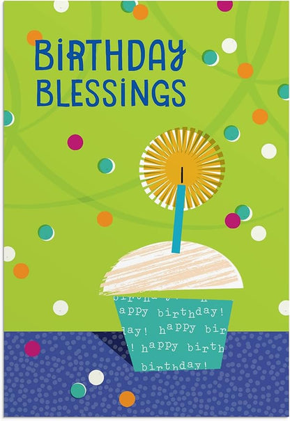 DaySpring - Birthday - Oh Happy Day - 4 Birthday Art Design Assortment with Scripture - 12 Birthday Boxed Cards and Envelopes