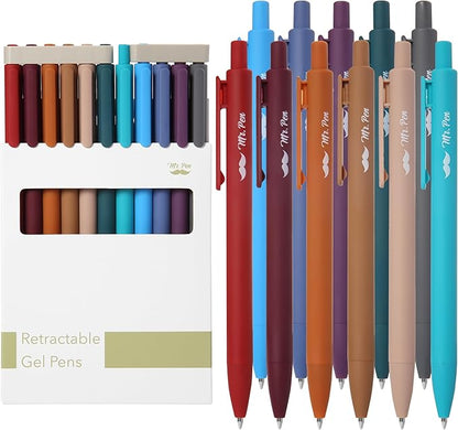 Mr. Pen- Retractable Gel Pens, 11 Pack, Unique Dark Vintage Ink Colors Gel Pens Fine Point 0.7mm, Vintage Pen, Retractable Pens, Gel Ink Pens, Aesthetic Pens for Journaling Fine Tip Pens