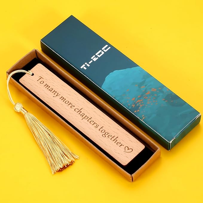 Wedding Wooden Bookmark Gifts for Women Men 5th Anniversary Valentines Day Bookmark Gifts for Him Her Wife Husband Birthday Gifts for Best Friend Bride Groom Women Book Marks for Booklover