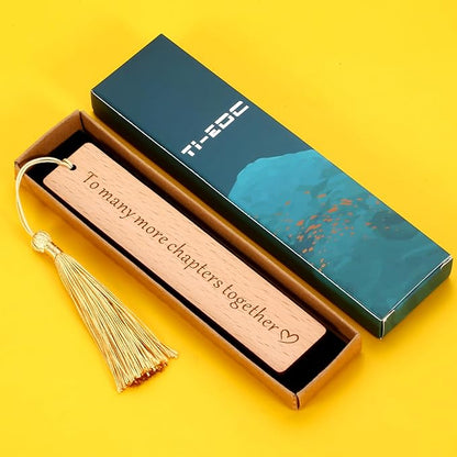 Wedding Wooden Bookmark Gifts for Women Men 5th Anniversary Valentines Day Bookmark Gifts for Him Her Wife Husband Birthday Gifts for Best Friend Bride Groom Women Book Marks for Booklover