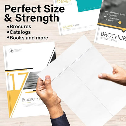 10x13 Envelopes, Tyvek Envelopes, Mailing Envelopes 10x13, Catalog Envelopes, Self Sealing Closure, Tyvek Material, 14 lb., Puncture, Tear & Moisture Resistant, Bulk (100 Pack)