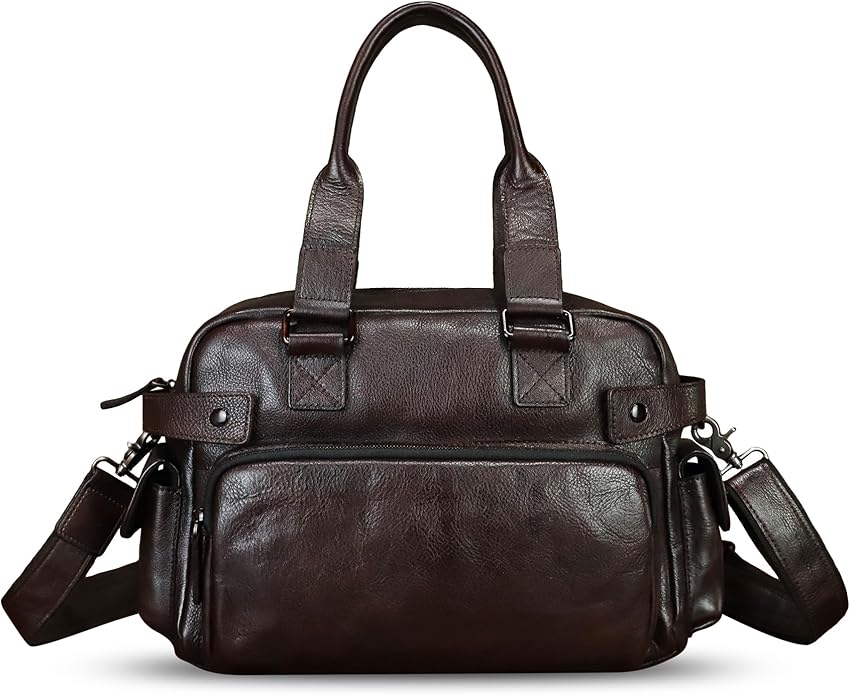 Genuine Leather Purses and Handbags for Men and Women Vintage Real Leather Messenger Bag Shoulder Briefcase Satchel Purse