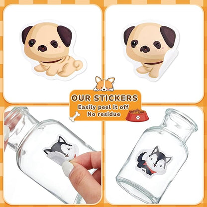 1 Roll Animal Stickers Reward Cute Space Stickers Office Supplies Incentives Sticker Animal Party Favor Decal, 500 Pcs Each Roll(Dog)
