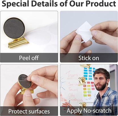 VNDUEEY 20pack Fridge Magnets Refrigerator Magnets, Magnetic Clips Heavy Duty, Detailed Locker List Display Paper Fasteners on Home& Office& Teaching (Gold)