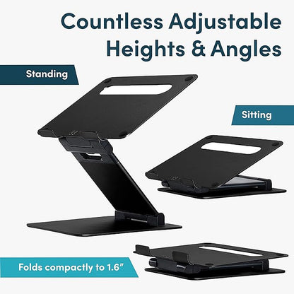 Ergonomic Laptop Stand For Desk, Adjustable Height Up To 20", Laptop Riser Computer Stand For Laptop, Portable Laptop Stands, Fits All MacBook, Laptops 10 15 17 Inches, Pulpit Laptop Holder Desk Stand