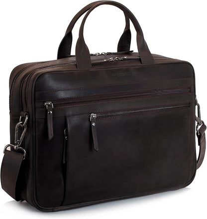 Marc Peter Laptop Bag Los Angeles I Leather Shoulder bag for 15.6 inch Laptop I Briefcase for men and women