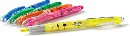 Sharpie Liquid Highlighter, Chisel Tip Highlighters, Journaling Supplies, Study Supplies, Assorted Colored Highlighters, 10 Count