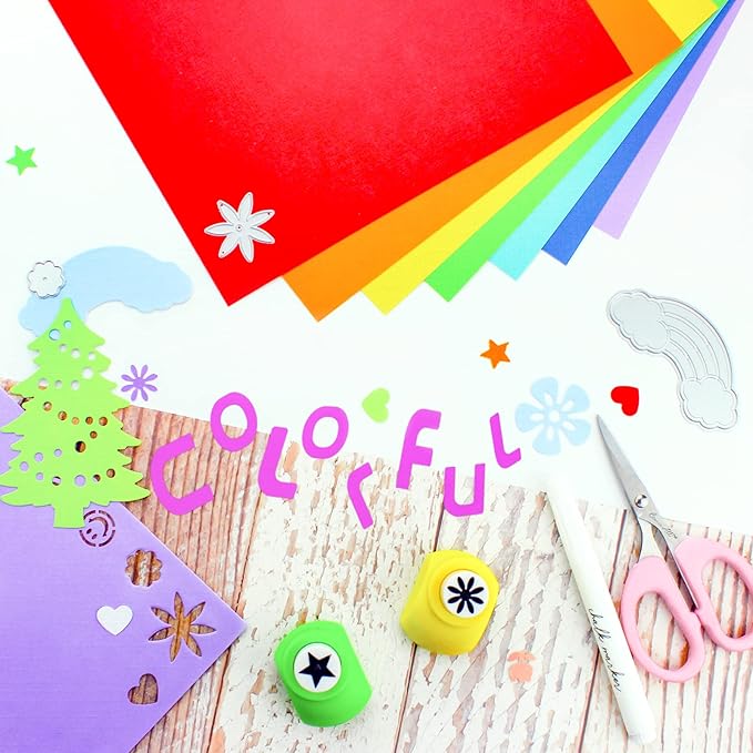 60 Sheets Textured Colorful Card Stock 28 Multicolor Cardstock 250 gsm Faint Texture, Single-Sided Printed Colored Paper for Card Making, Scrapbooking, Paper Craft