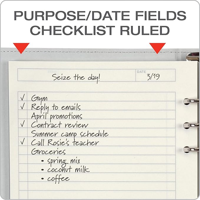 Oxford 6-Ring Professional Notebook, 7 x 9 Inch, Refillable Notebook, Writing Journal, Ivory Paper, 100 Sheets, Blush Pink Faux Leather Cover (90005)