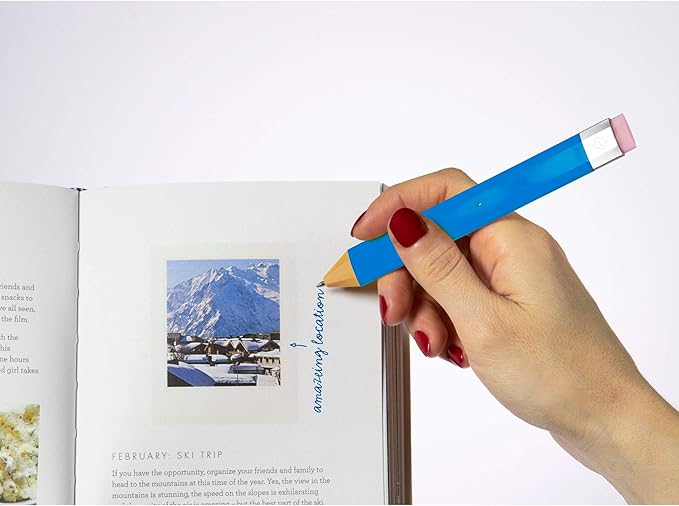 New Pen Bookmark with Refills | Erasable Ballpoint Gel Pen and Bookmark 3-in-1 | Ink Novelty Pen with Eraser | Page Marker | Book Marker | Page Holder Clip | Gift for Reader and Writer (Blue)