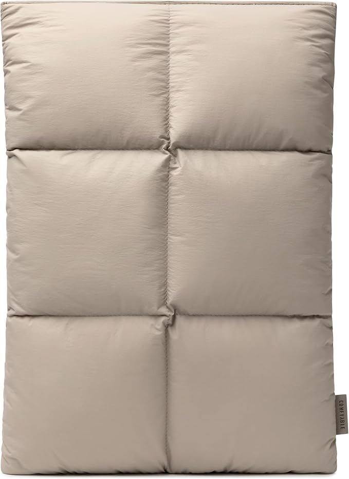 Comfyable Puffy Laptop Sleeve 15 Inch 16 Inch, Quilted Puffer Laptop Carrying Case for Women, Pillow Case Compatible for MacBook Air 15 in M3 2024 & MacBook Pro 16 in 2024 M4, 16 in Puff Cover, Taupe